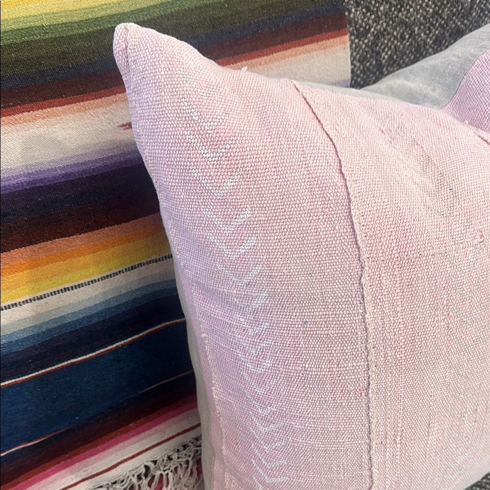 Pink Mudcloth Throw Pillow Case. 22x22”